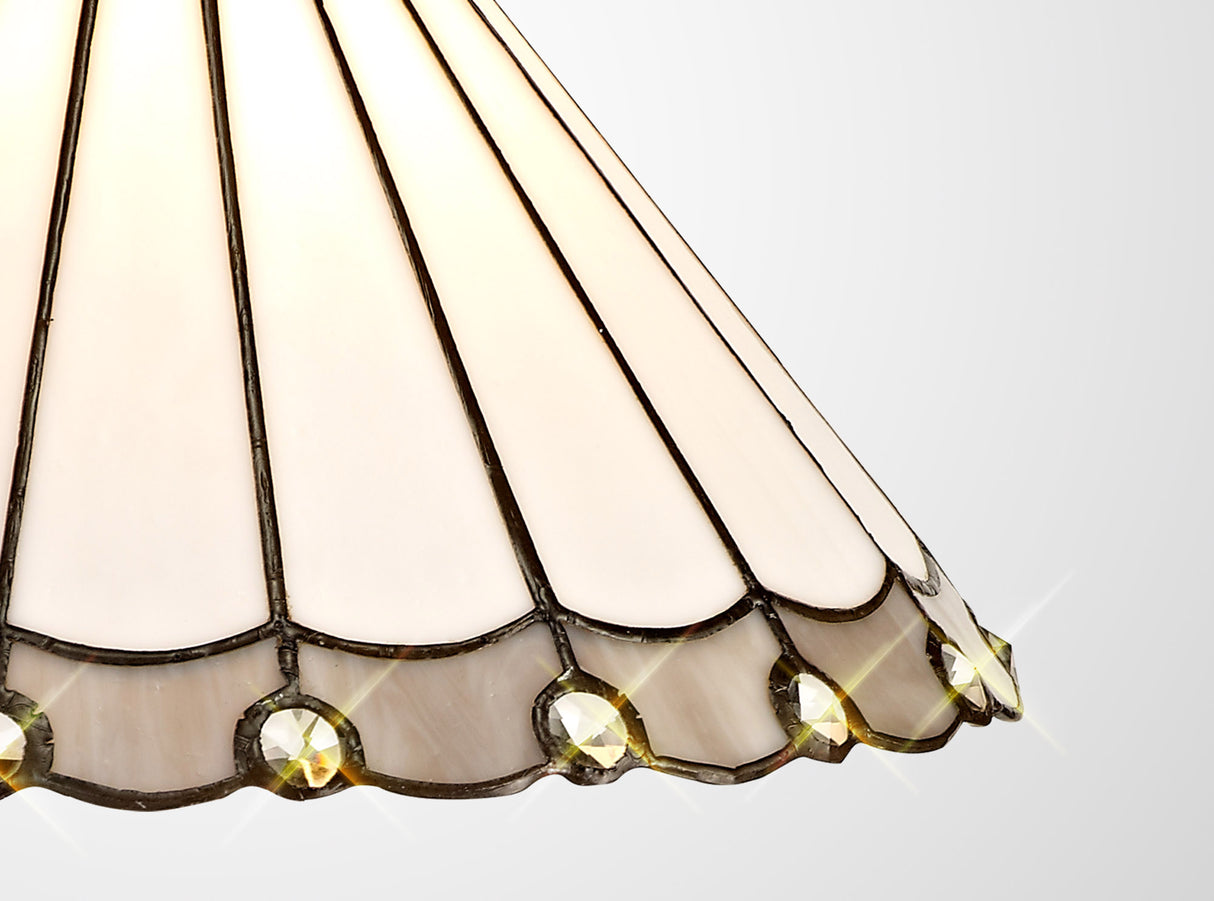 UKL2527 Uklun 30cm Non-Electric Shade in a Grey/Cream/Black/Clear Finish and Clear Crystal