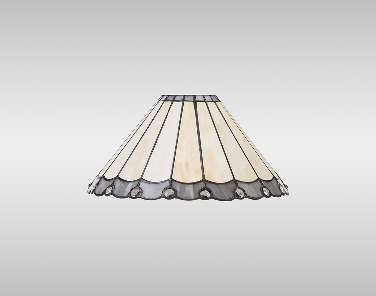 UKL2527 Uklun 30cm Non-Electric Shade in a Grey/Cream/Black/Clear Finish and Clear Crystal