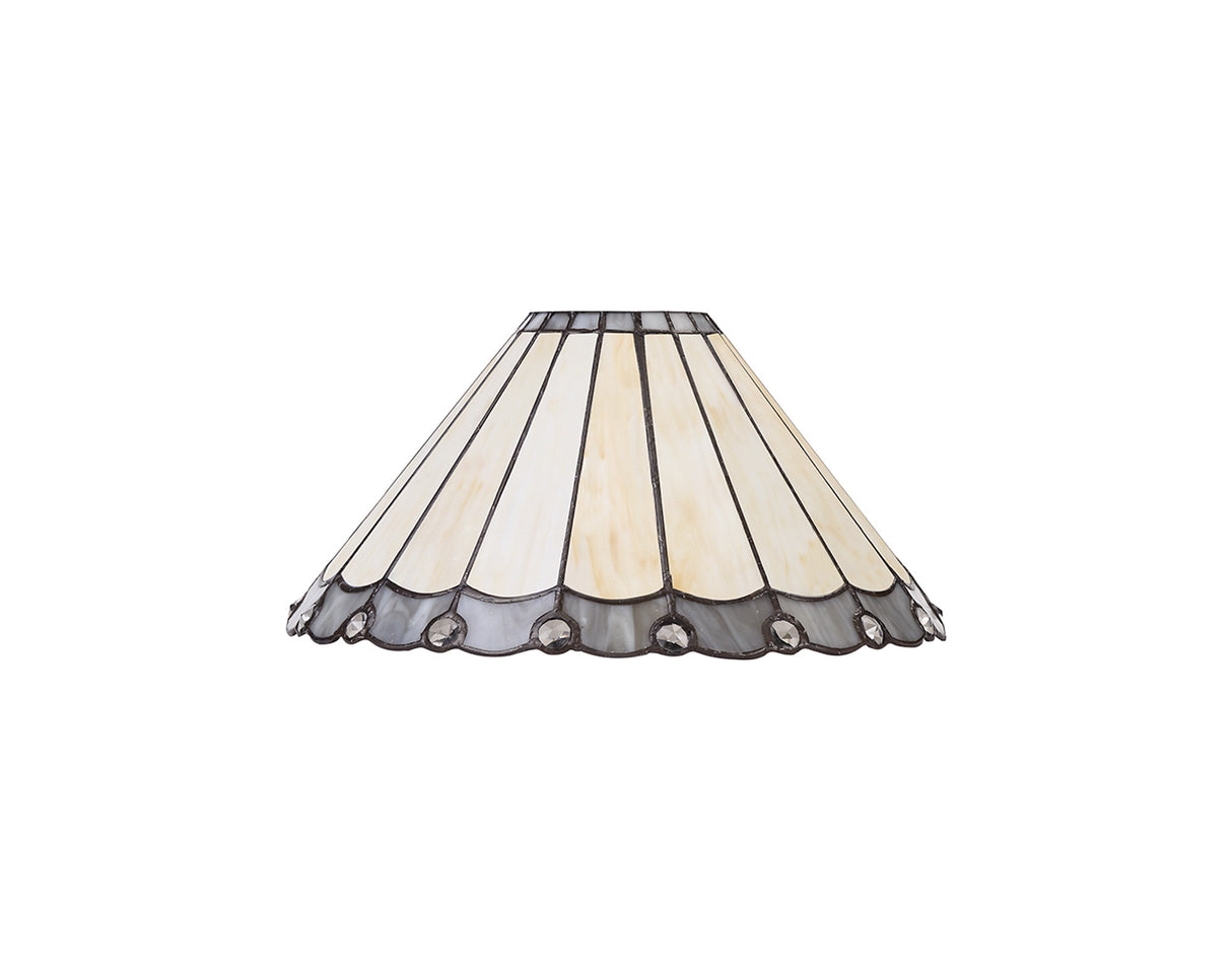 UKL2527 Uklun 30cm Non-Electric Shade in a Grey/Cream/Black/Clear Finish and Clear Crystal