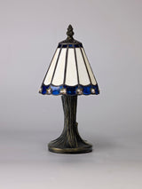 UKL3327 Uklun 30cm 1 Light Table Lamp in a Cream/Blue/Clear/Black/Gold Finish and Clear Crystal