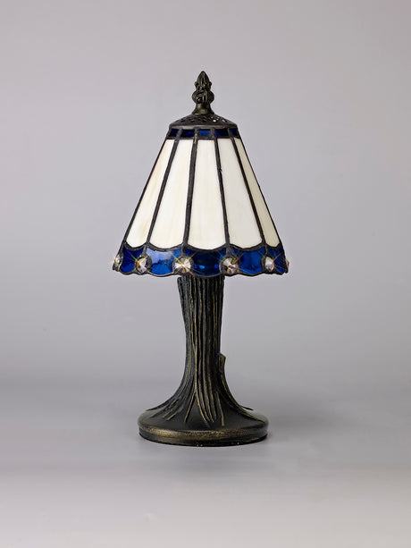 UKL3327 Uklun 30cm 1 Light Table Lamp in a Cream/Blue/Clear/Black/Gold Finish and Clear Crystal