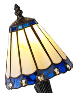 UKL3327 Uklun 30cm 1 Light Table Lamp in a Cream/Blue/Clear/Black/Gold Finish and Clear Crystal