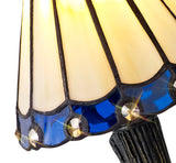 UKL3327 Uklun 30cm 1 Light Table Lamp in a Cream/Blue/Clear/Black/Gold Finish and Clear Crystal