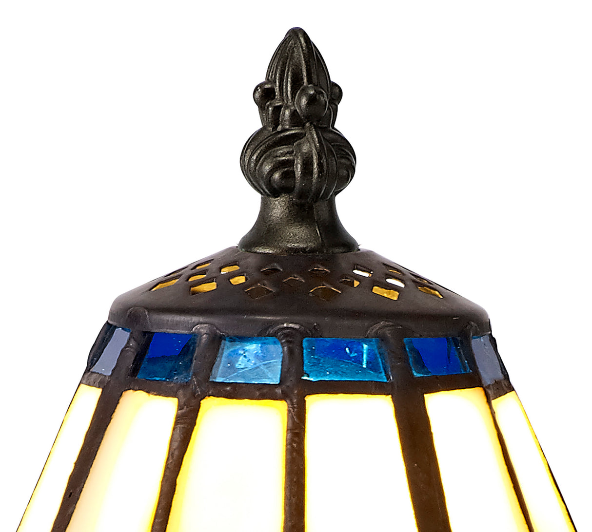 UKL3327 Uklun 30cm 1 Light Table Lamp in a Cream/Blue/Clear/Black/Gold Finish and Clear Crystal