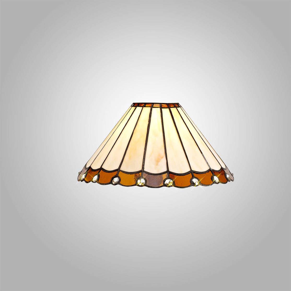 UKL3427 Uklun 30cm Non-Electric Shade in a Amber/Cream/Black/Clear Finish and Clear Crystal