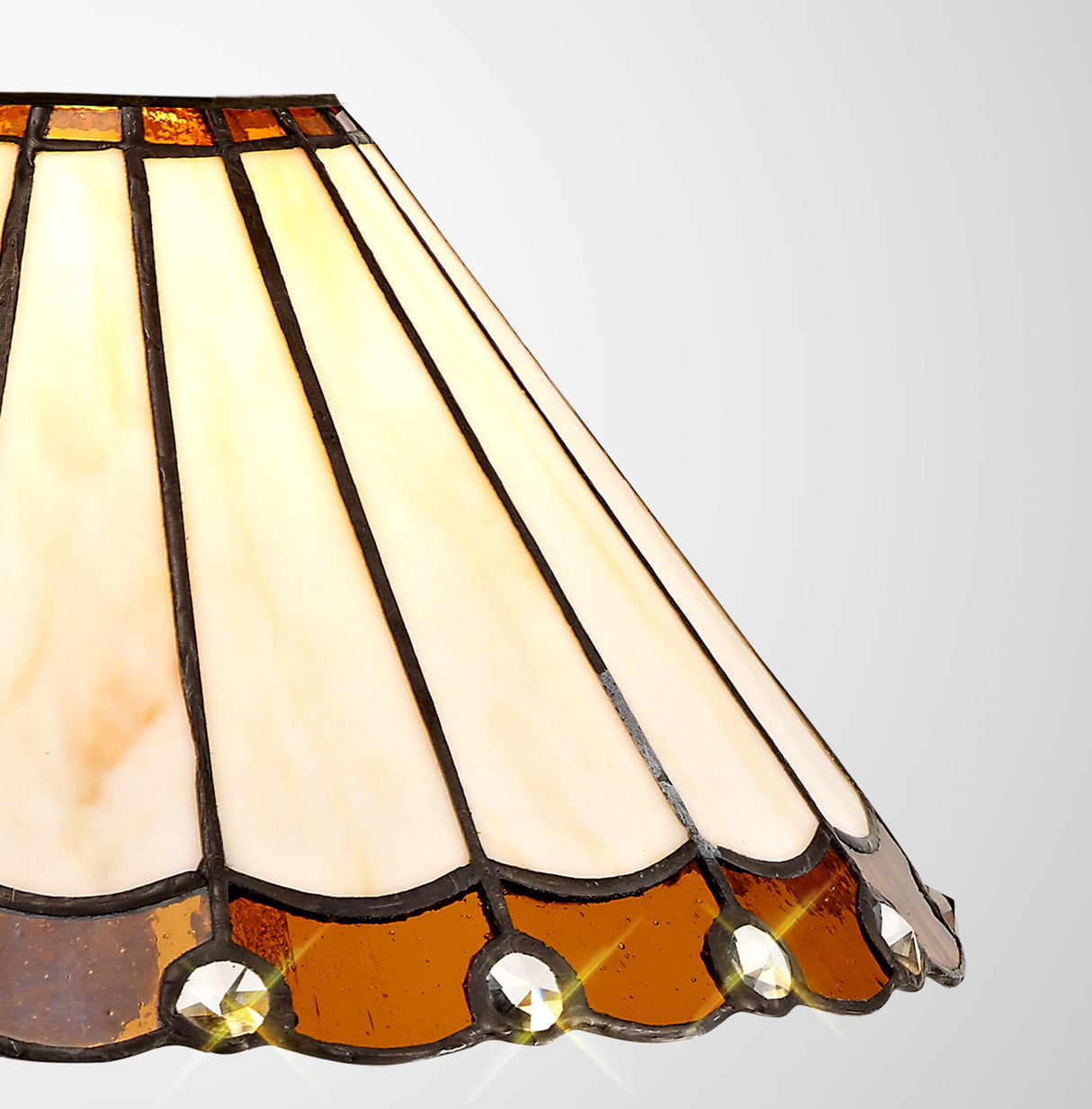 UKL3427 Uklun 30cm Non-Electric Shade in a Amber/Cream/Black/Clear Finish and Clear Crystal