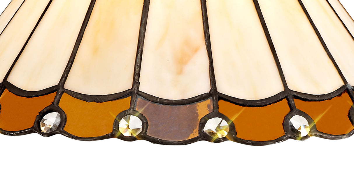 UKL3427 Uklun 30cm Non-Electric Shade in a Amber/Cream/Black/Clear Finish and Clear Crystal