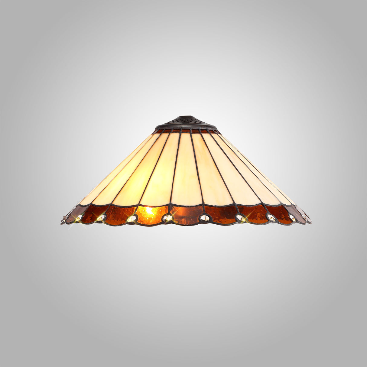 UKL4427 Uklun 40cm Shade Only in a Amber/Cream/Black/Clear Finish and Clear Crystal