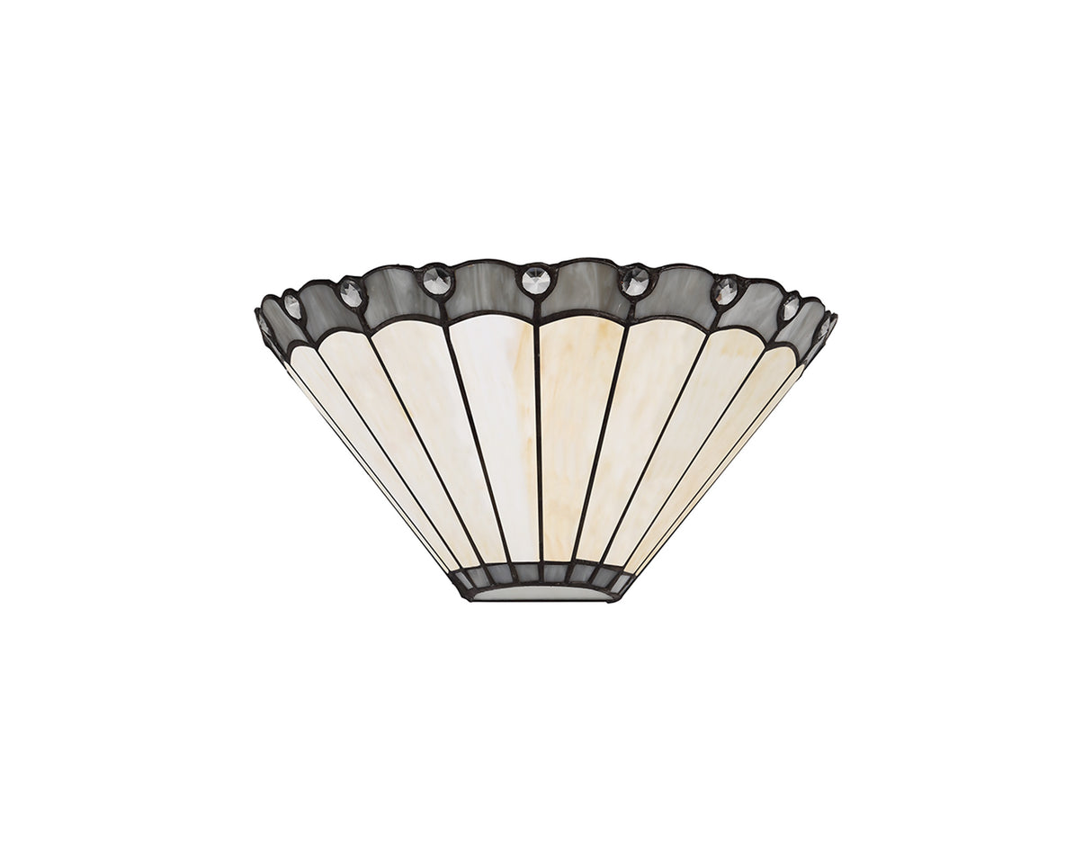 UKL4527 Uklun Wall Lamp 2 Light in a Grey/Cream/Black/Clear Finish and Clear Crystal