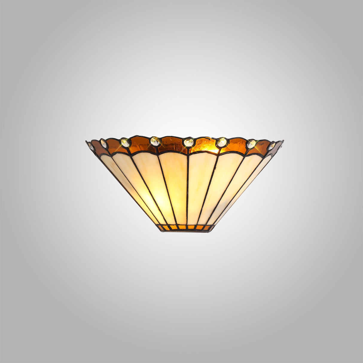 UKL5427 Uklun Wall Lamp 2 Light in a Amber/Cream/Black/Clear Finish and Clear Crystal