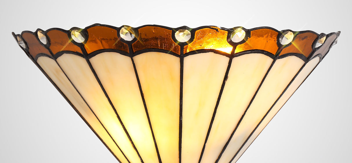 UKL5427 Uklun Wall Lamp 2 Light in a Amber/Cream/Black/Clear Finish and Clear Crystal