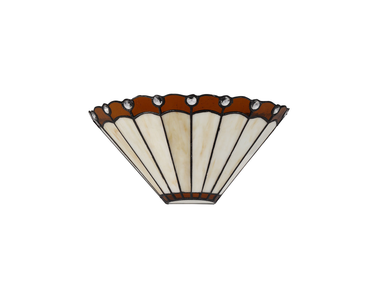 UKL5427 Uklun Wall Lamp 2 Light in a Amber/Cream/Black/Clear Finish and Clear Crystal