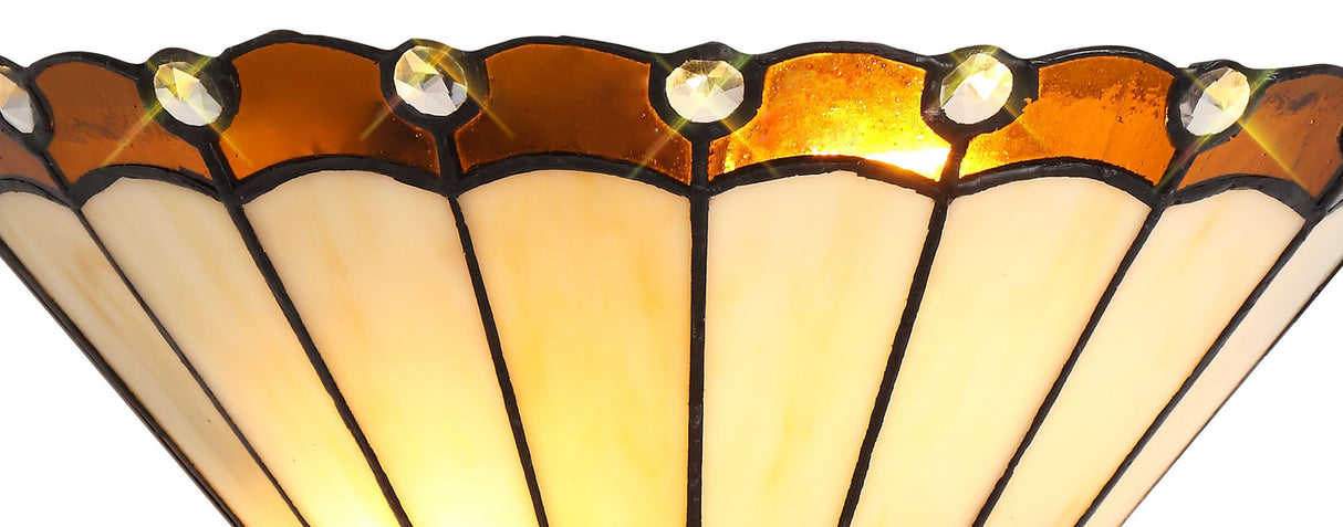 UKL5427 Uklun Wall Lamp 2 Light in a Amber/Cream/Black/Clear Finish and Clear Crystal