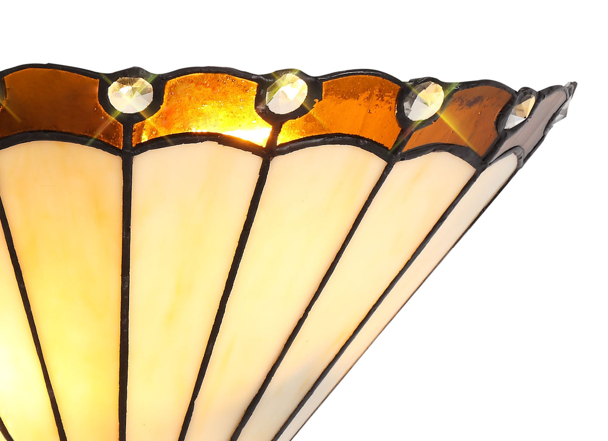 UKL5427 Uklun Wall Lamp 2 Light in a Amber/Cream/Black/Clear Finish and Clear Crystal