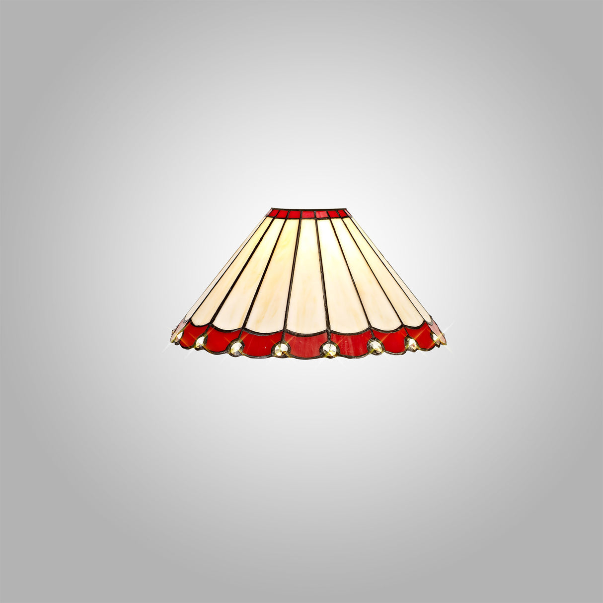 UKL6427 Uklun 30cm Non-Electric Shade in a Red/Cream/Black/Clear Finish and Clear Crystal