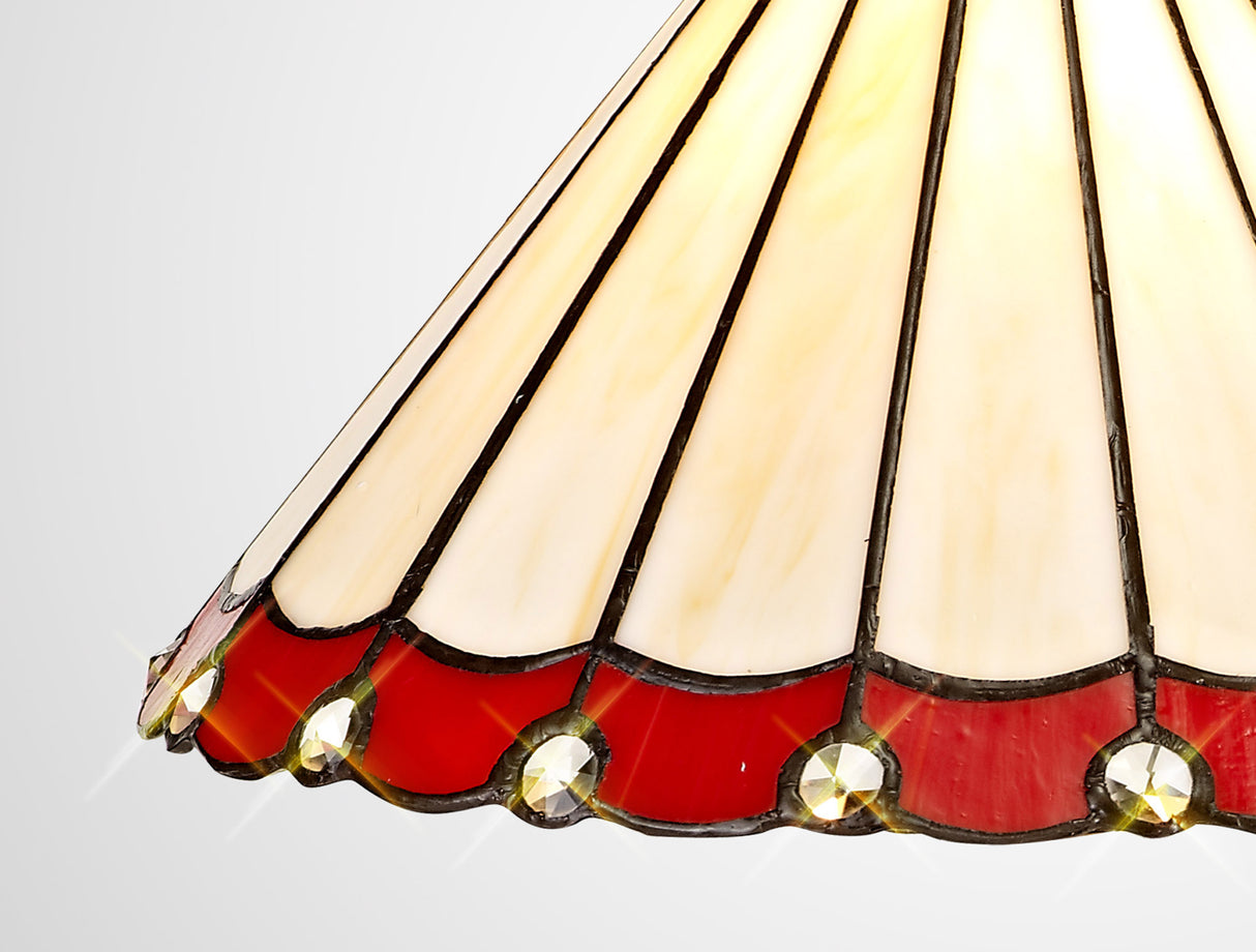 UKL6427 Uklun 30cm Non-Electric Shade in a Red/Cream/Black/Clear Finish and Clear Crystal