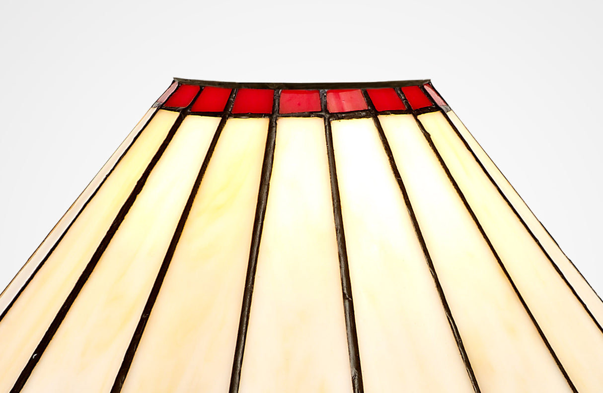 UKL6427 Uklun 30cm Non-Electric Shade in a Red/Cream/Black/Clear Finish and Clear Crystal