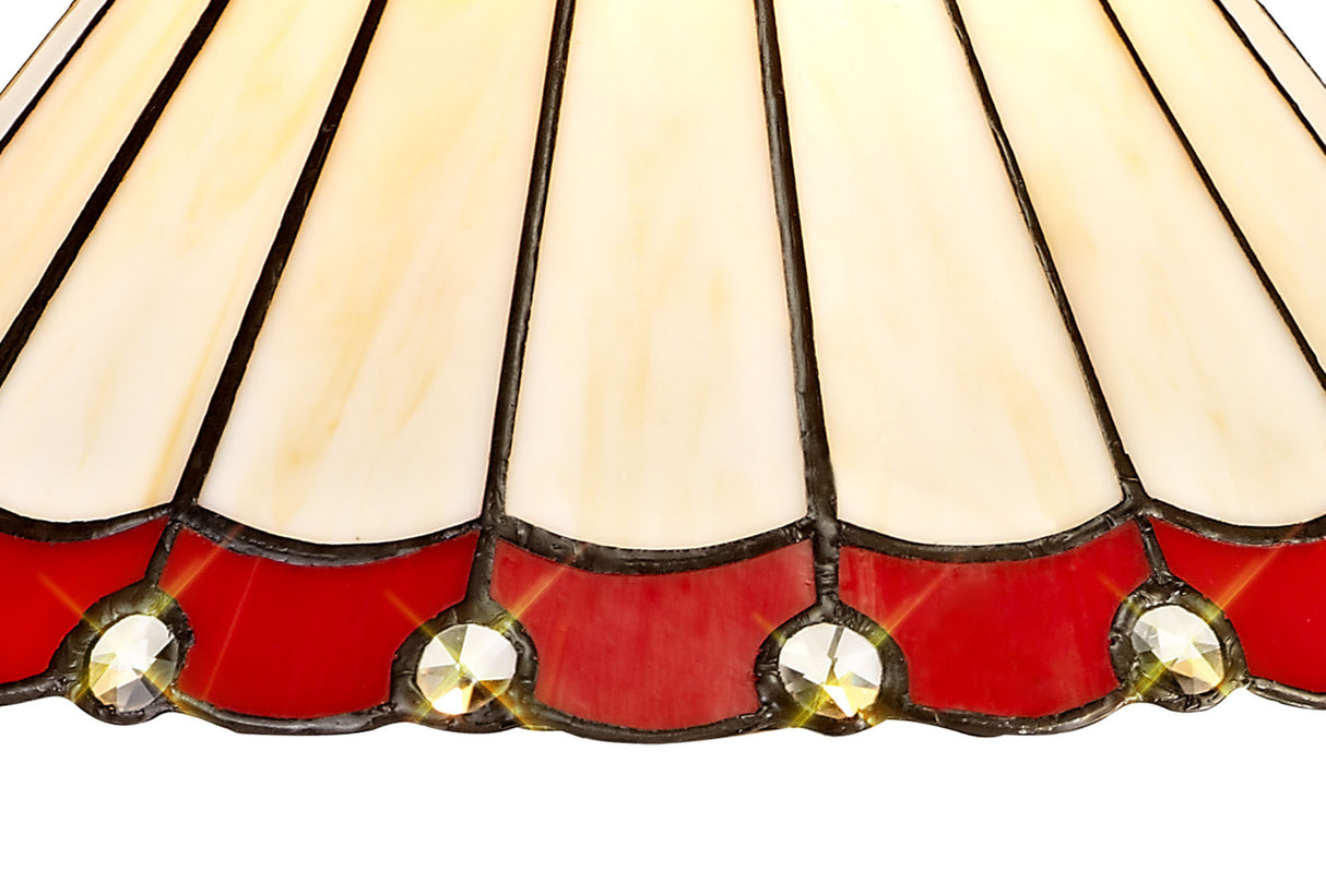 UKL6427 Uklun 30cm Non-Electric Shade in a Red/Cream/Black/Clear Finish and Clear Crystal