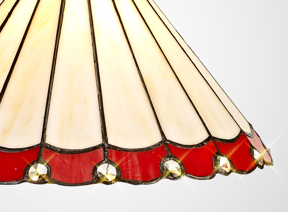 UKL6427 Uklun 30cm Non-Electric Shade in a Red/Cream/Black/Clear Finish and Clear Crystal