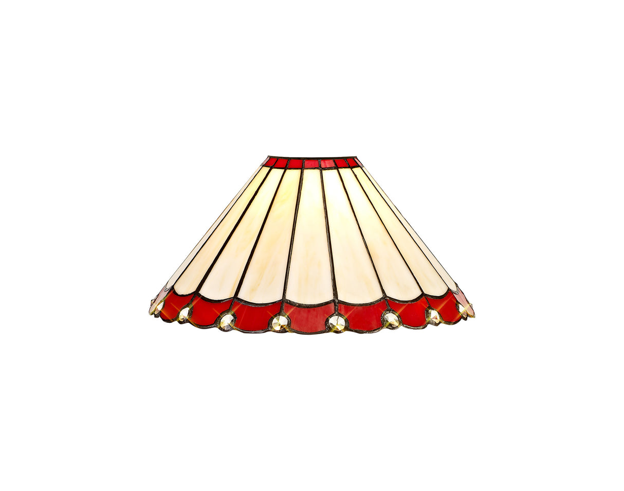 UKL6427 Uklun 30cm Non-Electric Shade in a Red/Cream/Black/Clear Finish and Clear Crystal