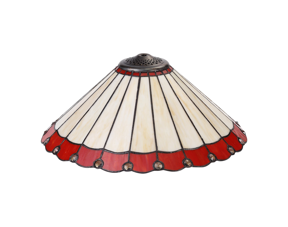 UKL7427 Uklun 40cm Shade Only in a Red/Cream/Black/Clear Finish and Clear Crystal