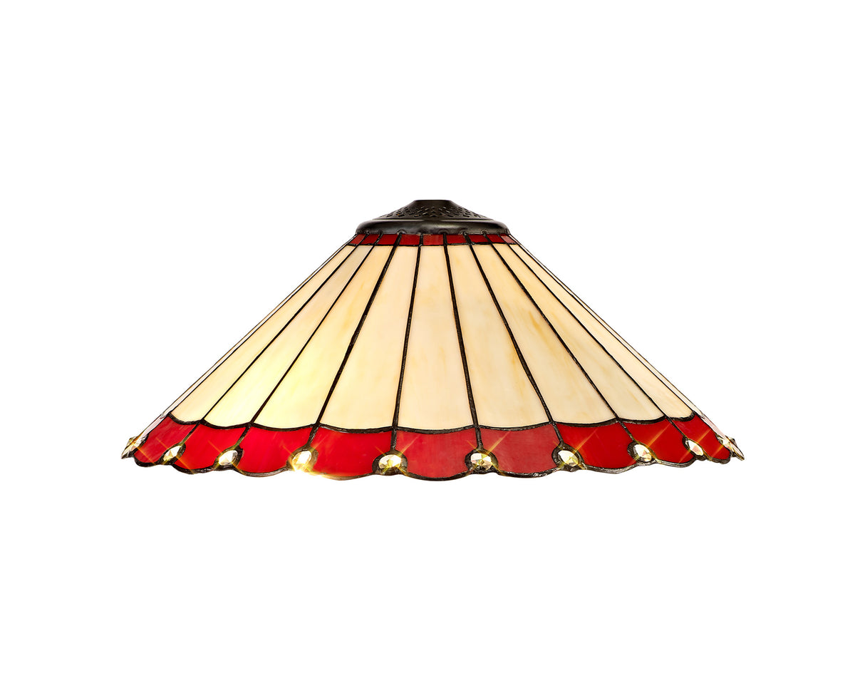 UKL7427 Uklun 40cm Shade Only in a Red/Cream/Black/Clear Finish and Clear Crystal