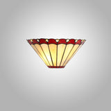 UKL8427 Uklun Wall Lamp 2 Light in a Red/Cream/Black/Clear Finish and Clear Crystal