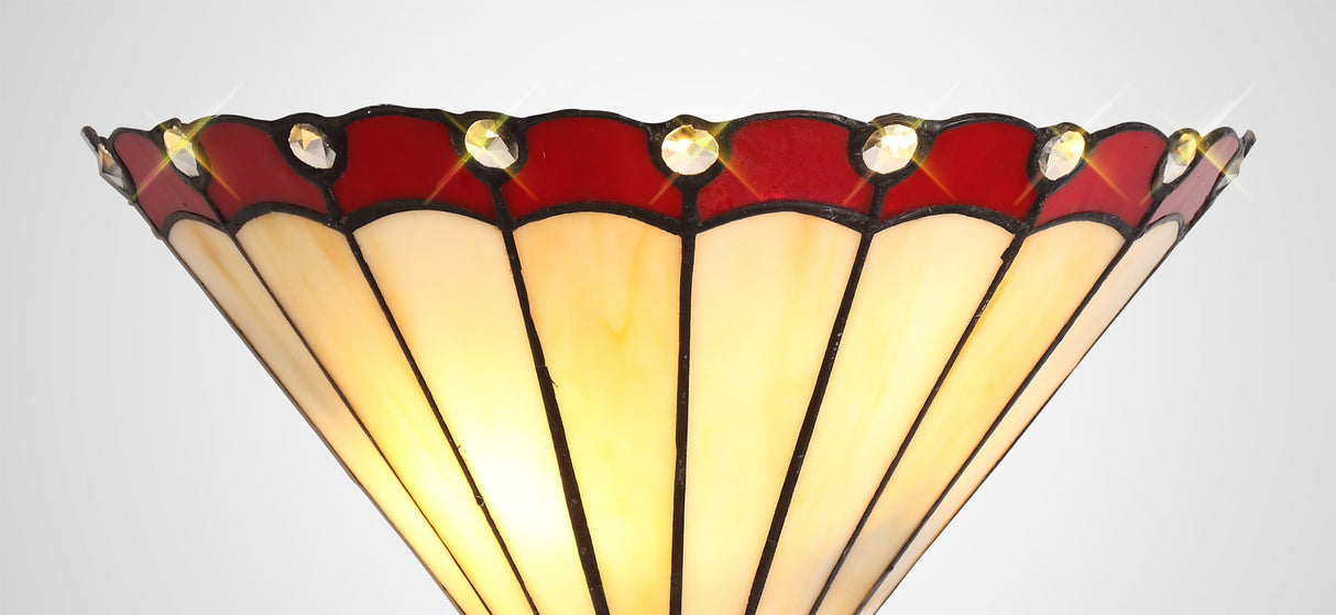 UKL8427 Uklun Wall Lamp 2 Light in a Red/Cream/Black/Clear Finish and Clear Crystal