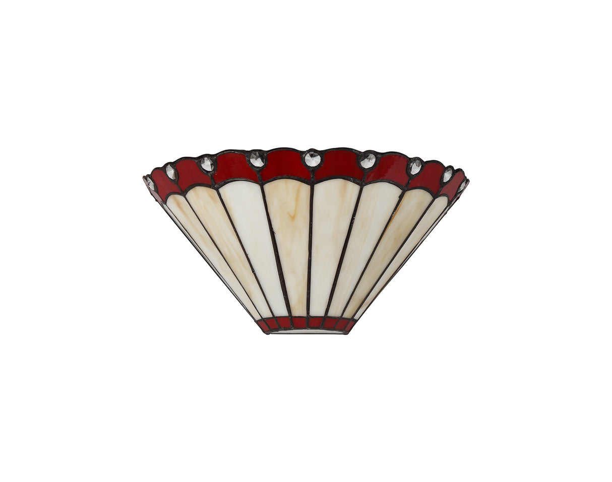 UKL8427 Uklun Wall Lamp 2 Light in a Red/Cream/Black/Clear Finish and Clear Crystal