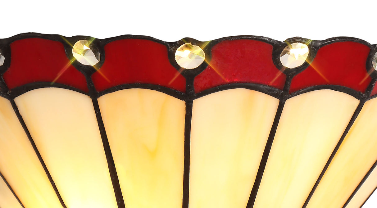 UKL8427 Uklun Wall Lamp 2 Light in a Red/Cream/Black/Clear Finish and Clear Crystal