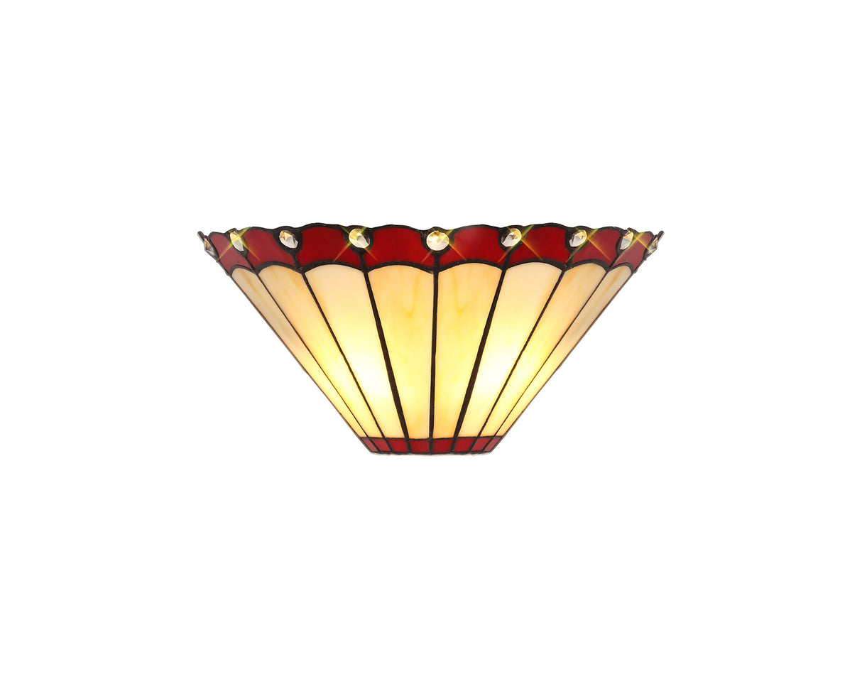 UKL8427 Uklun Wall Lamp 2 Light in a Red/Cream/Black/Clear Finish and Clear Crystal