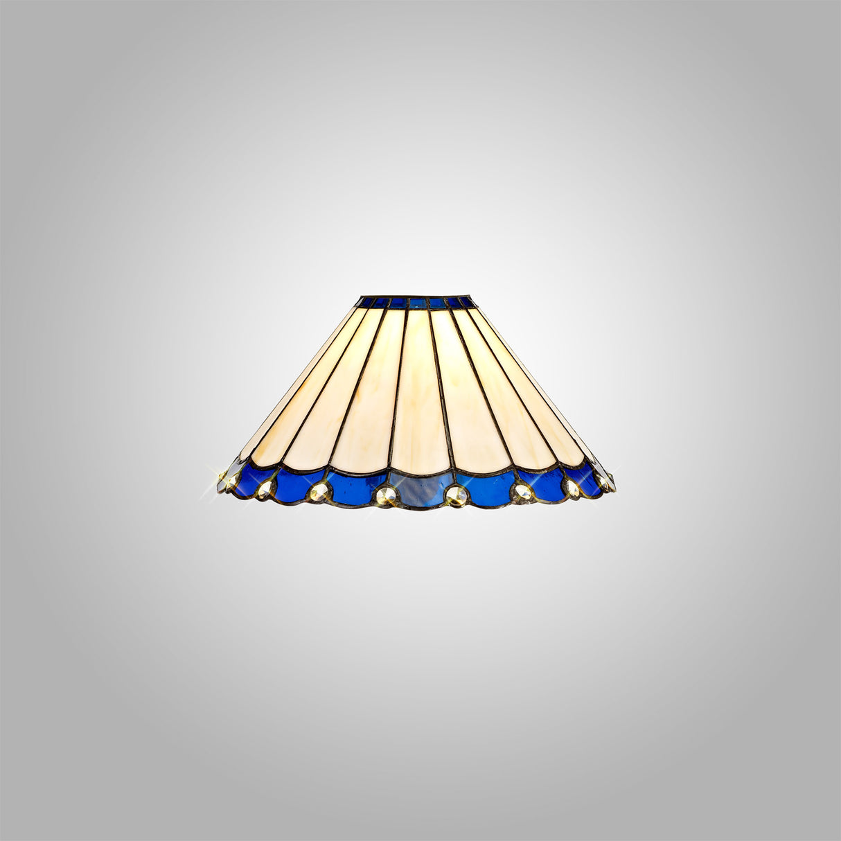 UKL9427 Uklun 30cm Non-Electric Shade in a Blue/Cream/Black/Clear Finish and Clear Crystal