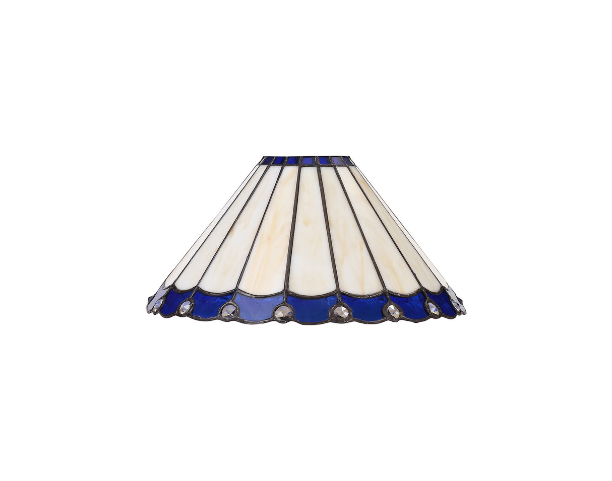 UKL9427 Uklun 30cm Non-Electric Shade in a Blue/Cream/Black/Clear Finish and Clear Crystal