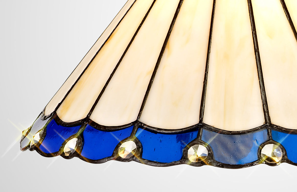 UKL9427 Uklun 30cm Non-Electric Shade in a Blue/Cream/Black/Clear Finish and Clear Crystal