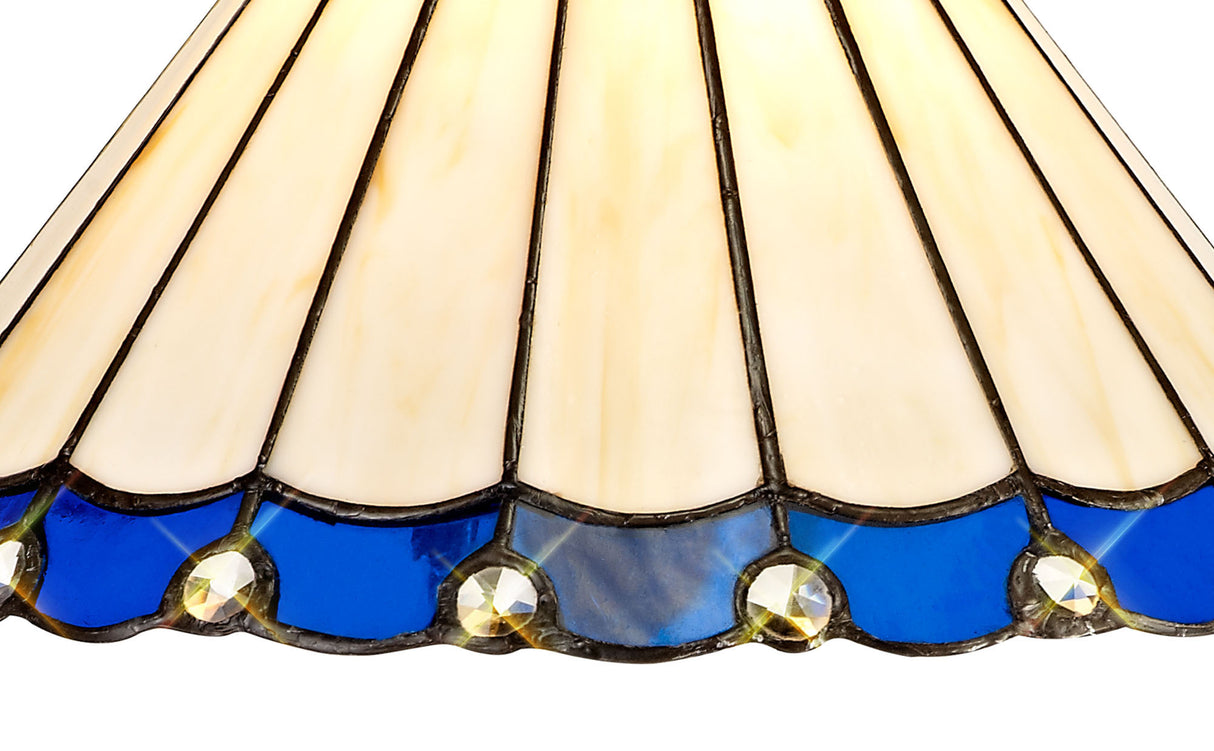 UKL9427 Uklun 30cm Non-Electric Shade in a Blue/Cream/Black/Clear Finish and Clear Crystal