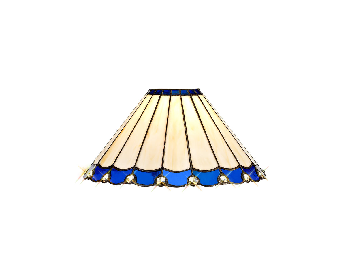 UKL9427 Uklun 30cm Non-Electric Shade in a Blue/Cream/Black/Clear Finish and Clear Crystal