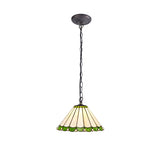 UKL0427 Uklun 30cm Non-Electric Shade in a Green/Cream/Black/Clear Finish and Clear Crystal