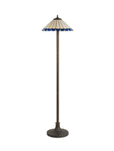 MAH6927 Mahasim 160cm Stepped Design Floor Lamp 2 Light in a Aged Antique Brass Finish