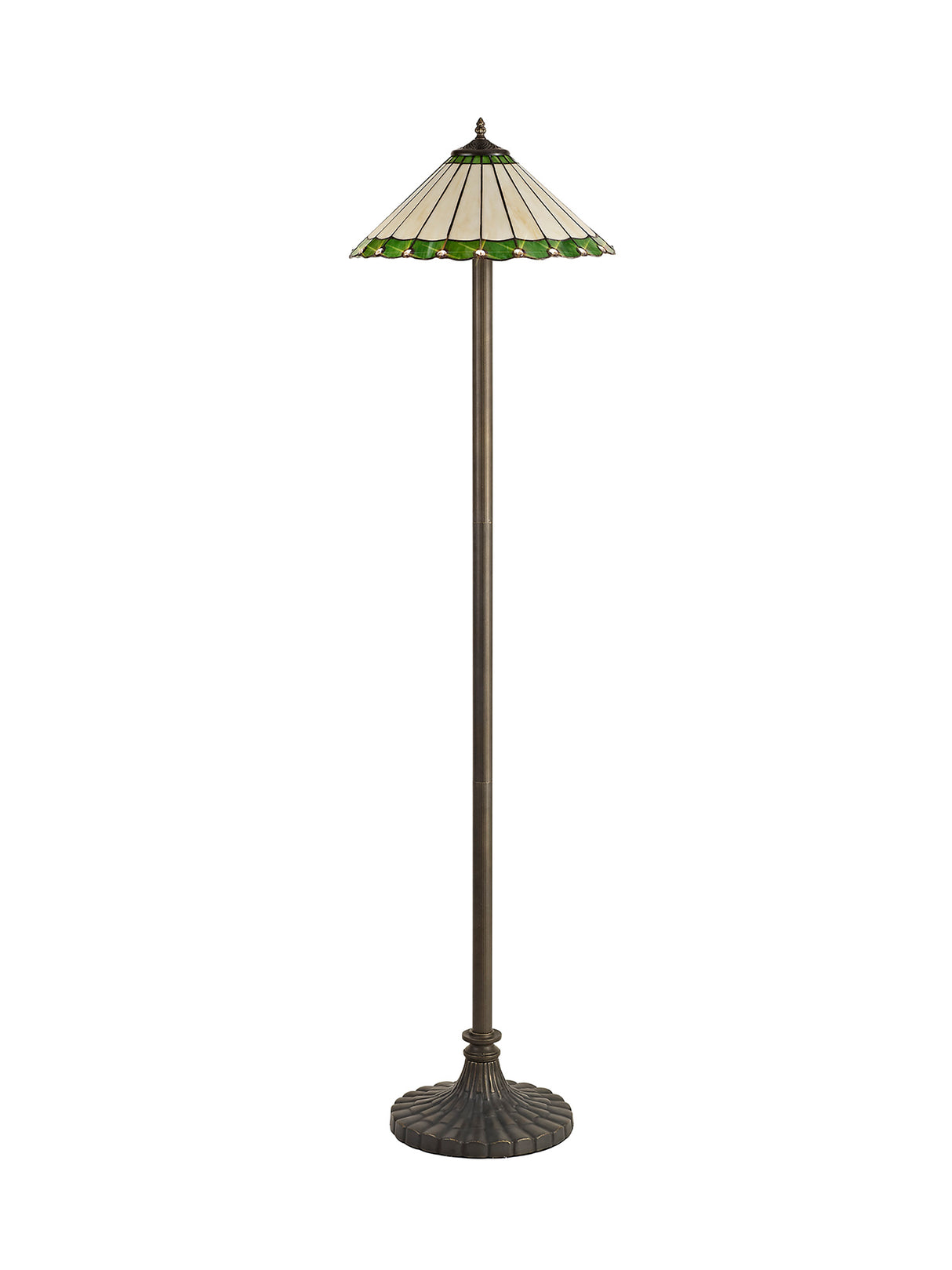 MAH6927 Mahasim 160cm Stepped Design Floor Lamp 2 Light in a Aged Antique Brass Finish