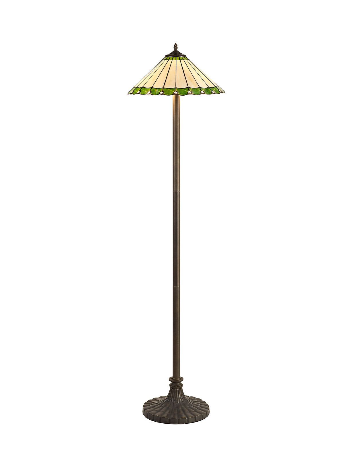 MAH6927 Mahasim 160cm Stepped Design Floor Lamp 2 Light in a Aged Antique Brass Finish