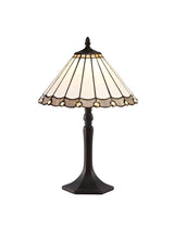 MAH3827 Mahasim 48cm Octagonal Table Lamp 1 Light in a Aged Antique Brass Finish