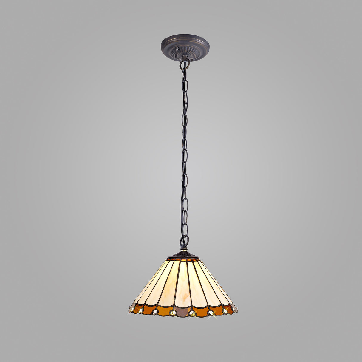 UKL3427 Uklun 30cm Non-Electric Shade in a Amber/Cream/Black/Clear Finish and Clear Crystal