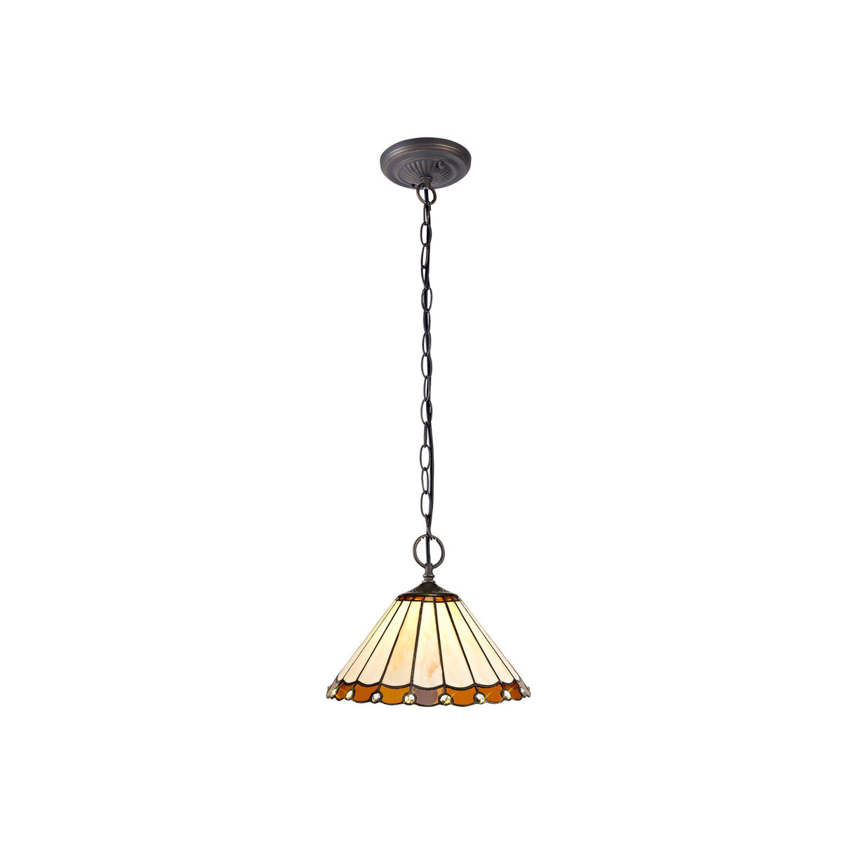 UKL3427 Uklun 30cm Non-Electric Shade in a Amber/Cream/Black/Clear Finish and Clear Crystal