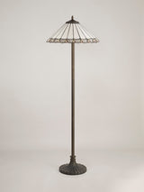 MAH6927 Mahasim 160cm Stepped Design Floor Lamp 2 Light in a Aged Antique Brass Finish