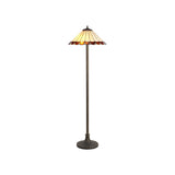 MAH6927 Mahasim 160cm Stepped Design Floor Lamp 2 Light in a Aged Antique Brass Finish