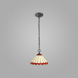 UKL6427 Uklun 30cm Non-Electric Shade in a Red/Cream/Black/Clear Finish and Clear Crystal