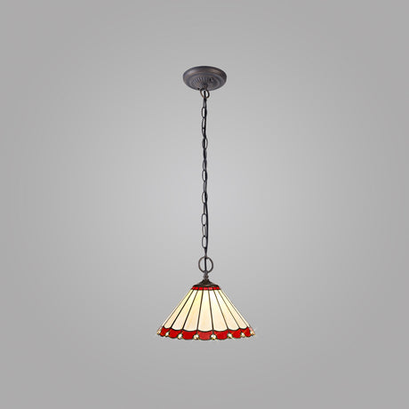 UKL6427 Uklun 30cm Non-Electric Shade in a Red/Cream/Black/Clear Finish and Clear Crystal