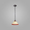 UKL6427 Uklun 30cm Non-Electric Shade in a Red/Cream/Black/Clear Finish and Clear Crystal