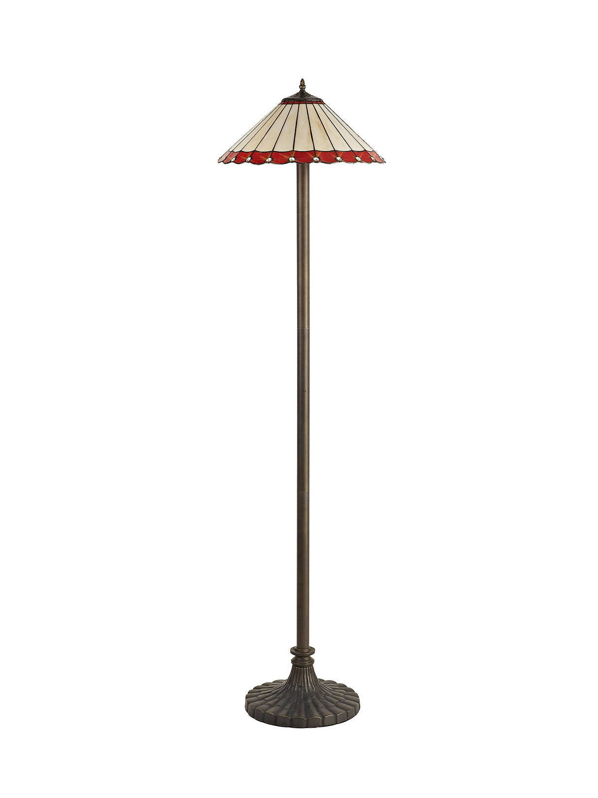 MAH6927 Mahasim 160cm Stepped Design Floor Lamp 2 Light in a Aged Antique Brass Finish