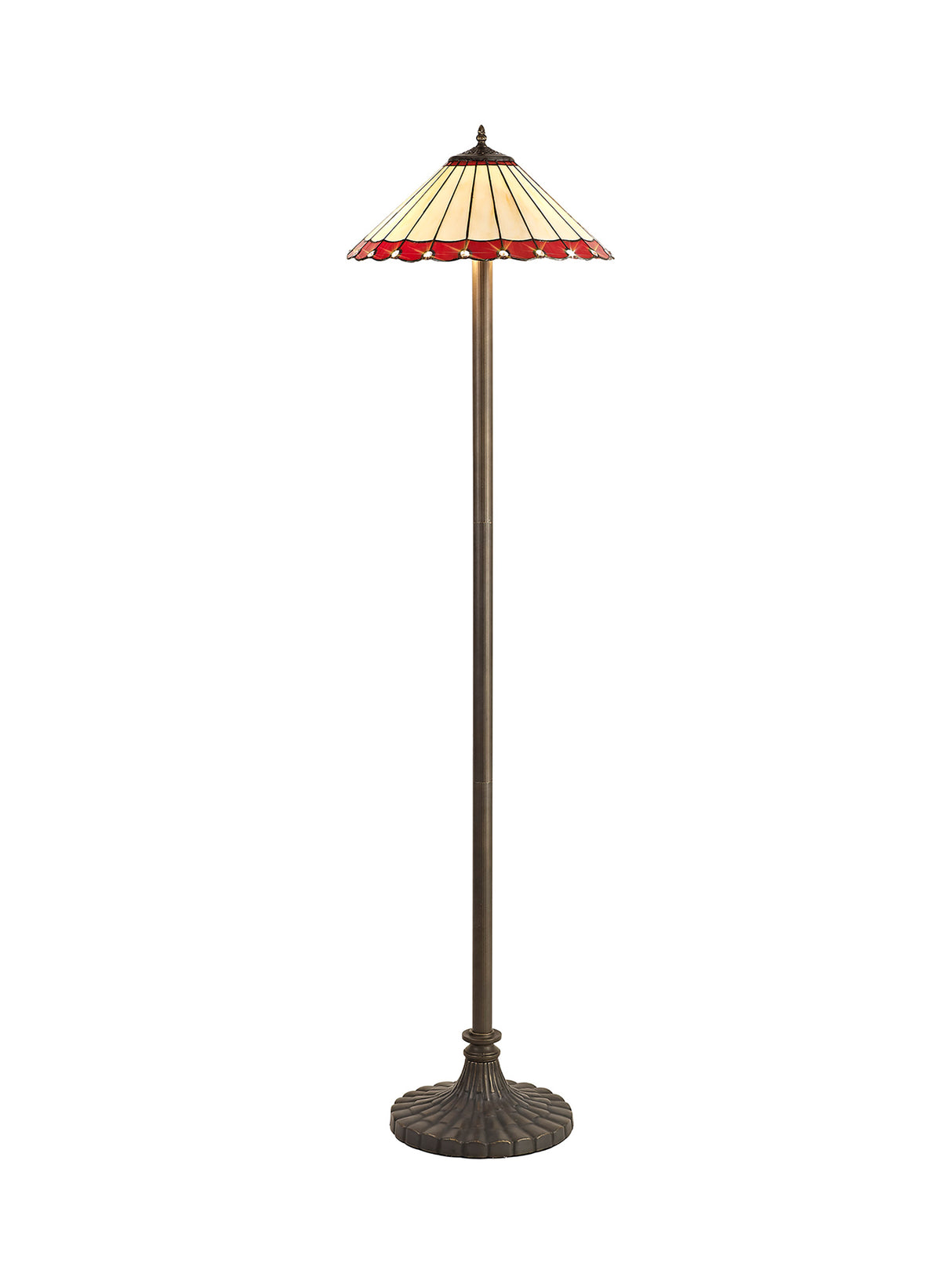 MAH6927 Mahasim 160cm Stepped Design Floor Lamp 2 Light in a Aged Antique Brass Finish